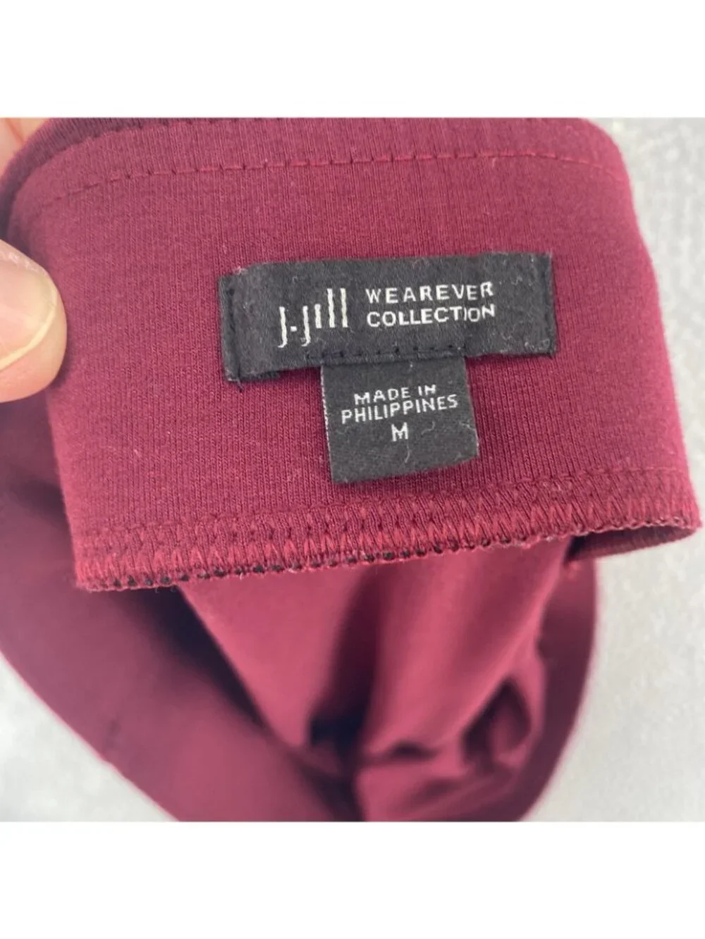 J Jill Skirt Womens Medium Wearever Burgundy Stretch Knit Midi Straight Career